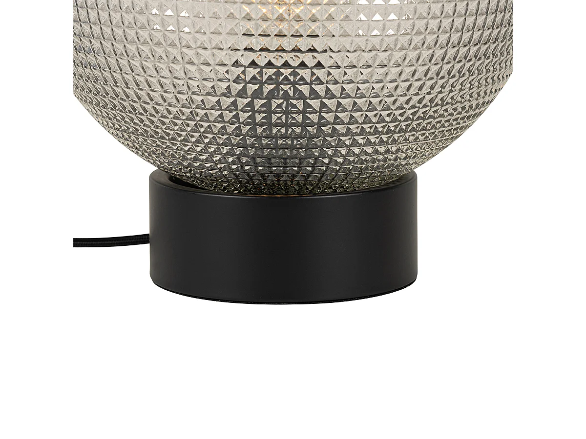 Lampe de table design noire avec verre fumé - Chico