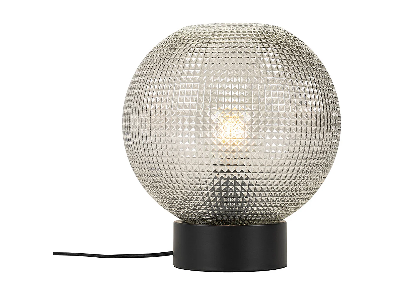 Lampe de table design noire avec verre fumé - Chico