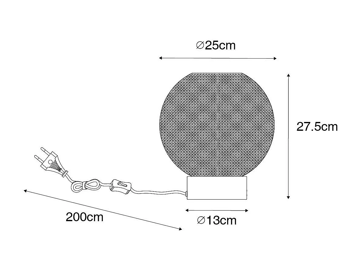 Lampe de table design noire avec verre fumé - Chico
