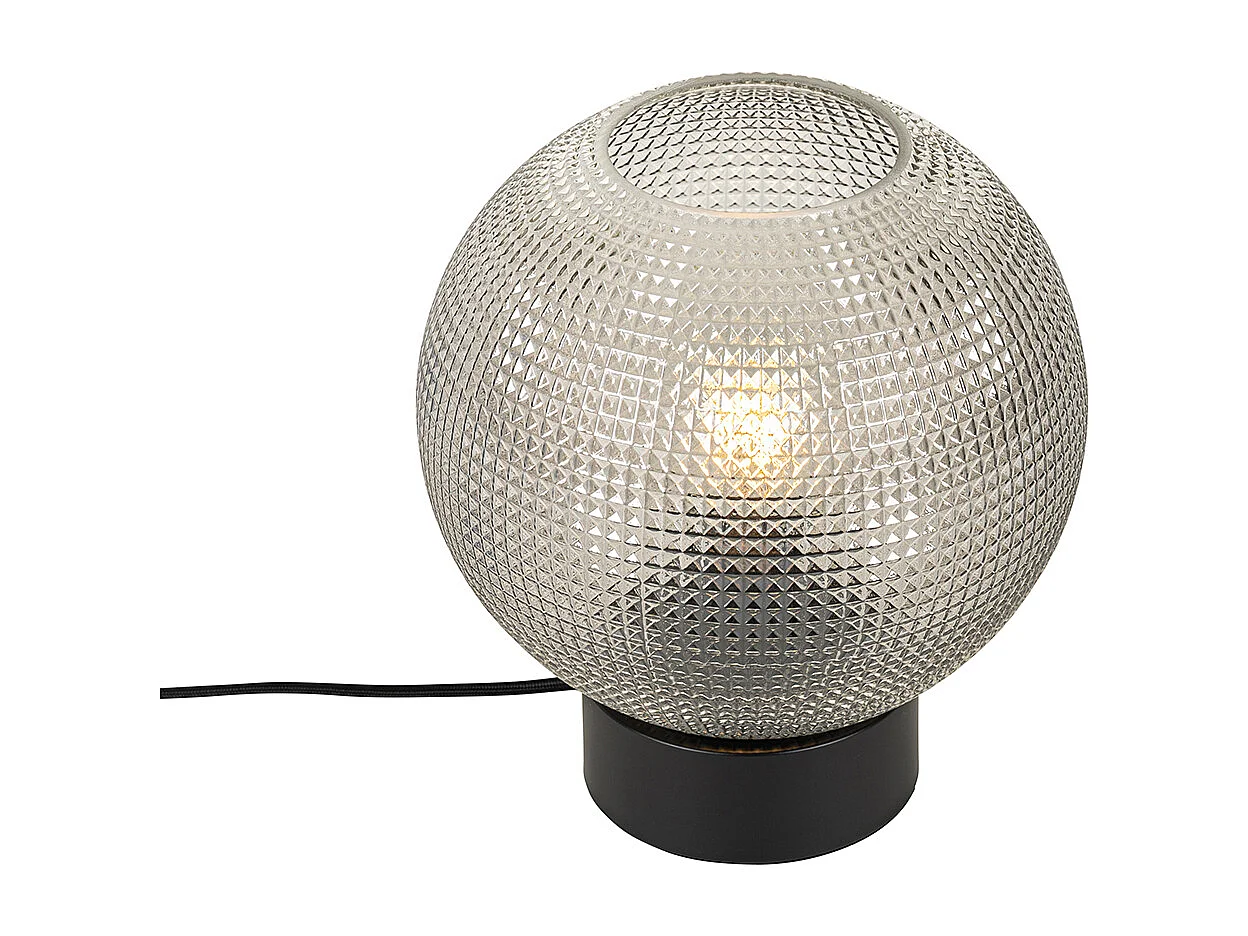 Lampe de table design noire avec verre fumé - Chico