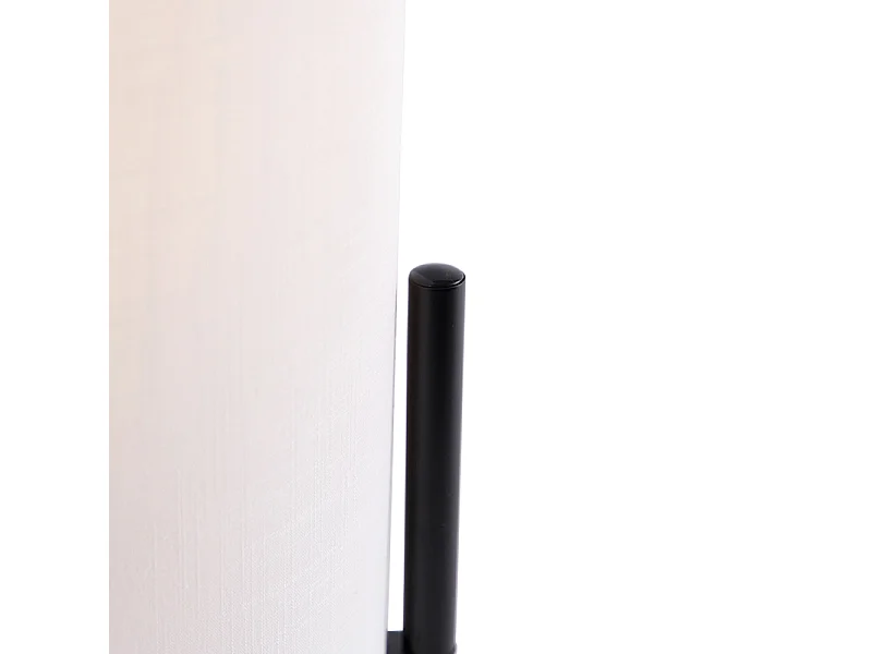Lampe de table design abat-jour en lin noir blanc - Rich