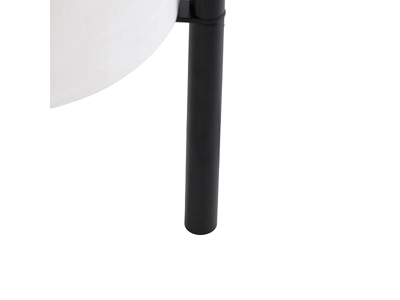 Lampe de table design abat-jour en lin noir blanc - Rich