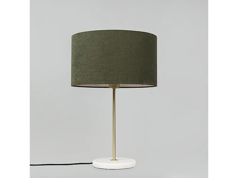 Lampe de table en laiton avec abat-jour vert 35 cm - Kaso