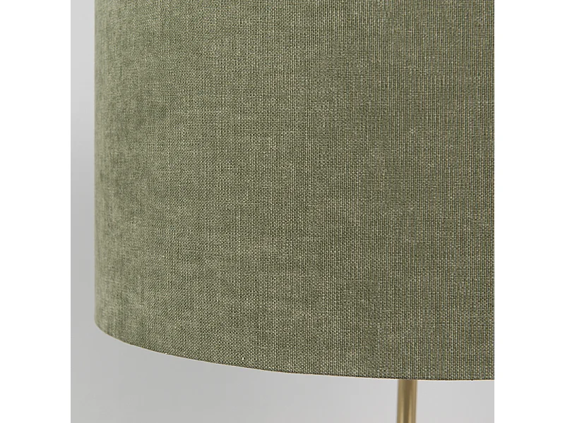 Lampe de table en laiton avec abat-jour vert 35 cm - Kaso