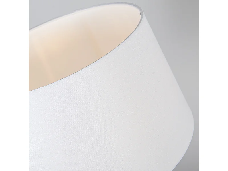 Lampe de table blanche avec abat-jour blanc 35 cm réglable - Parte