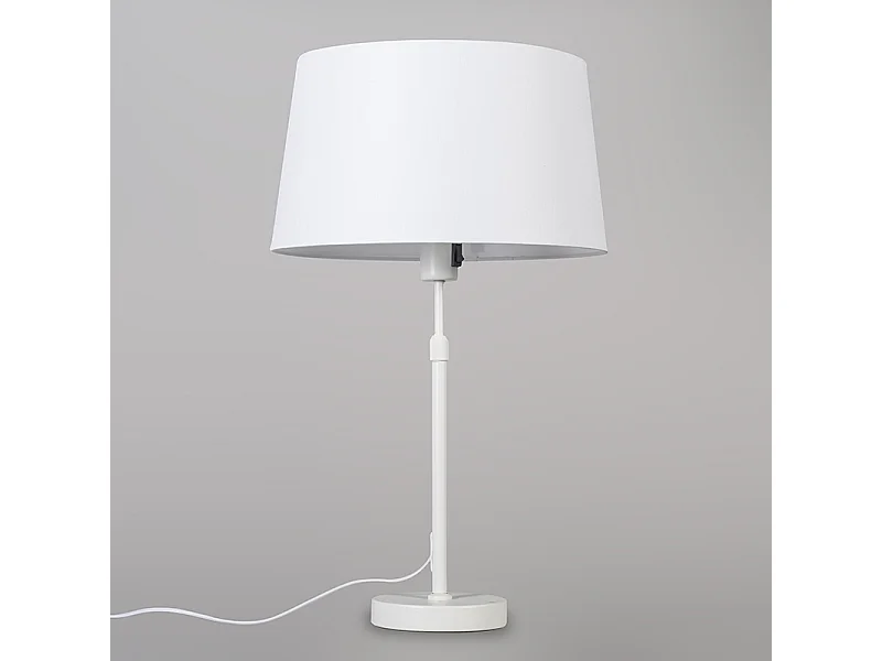 Lampe de table blanche avec abat-jour blanc 35 cm réglable - Parte