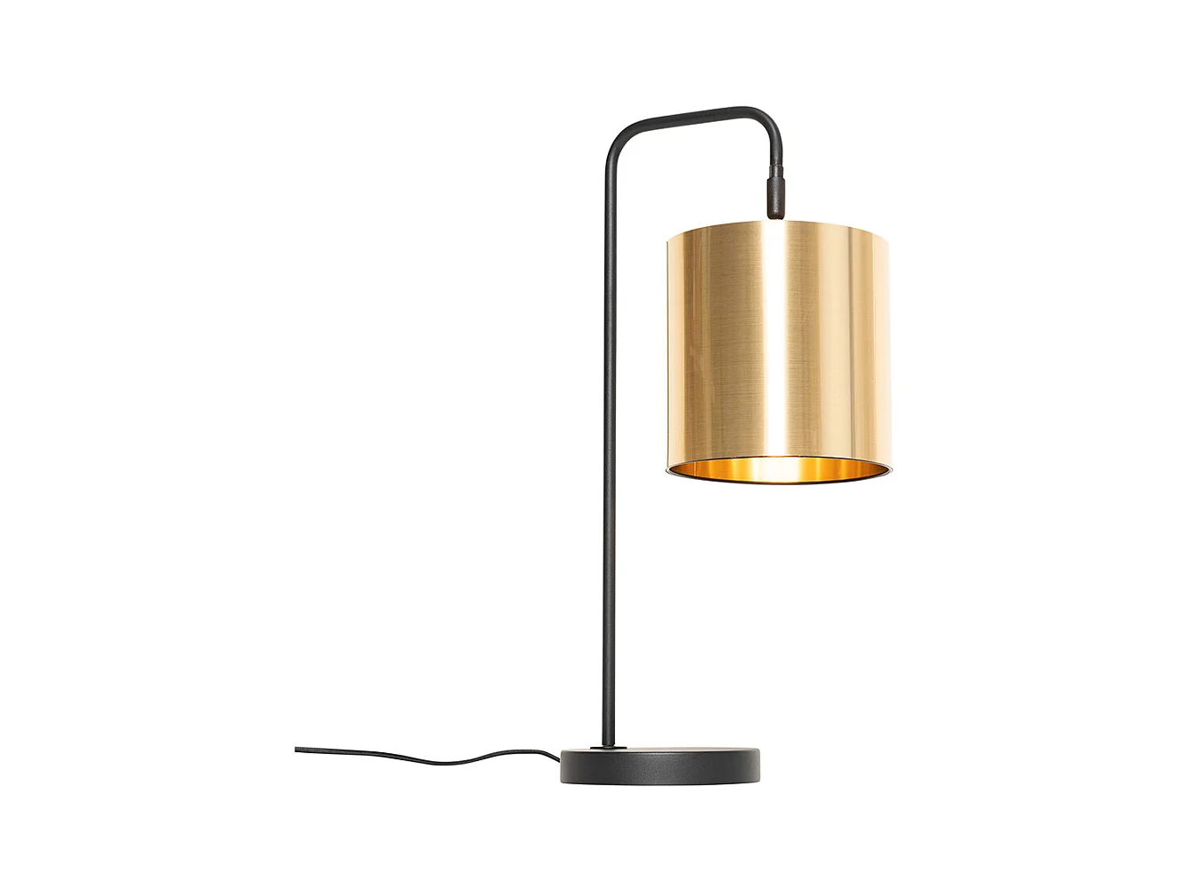 Lampe de table moderne noire avec or - Lofty