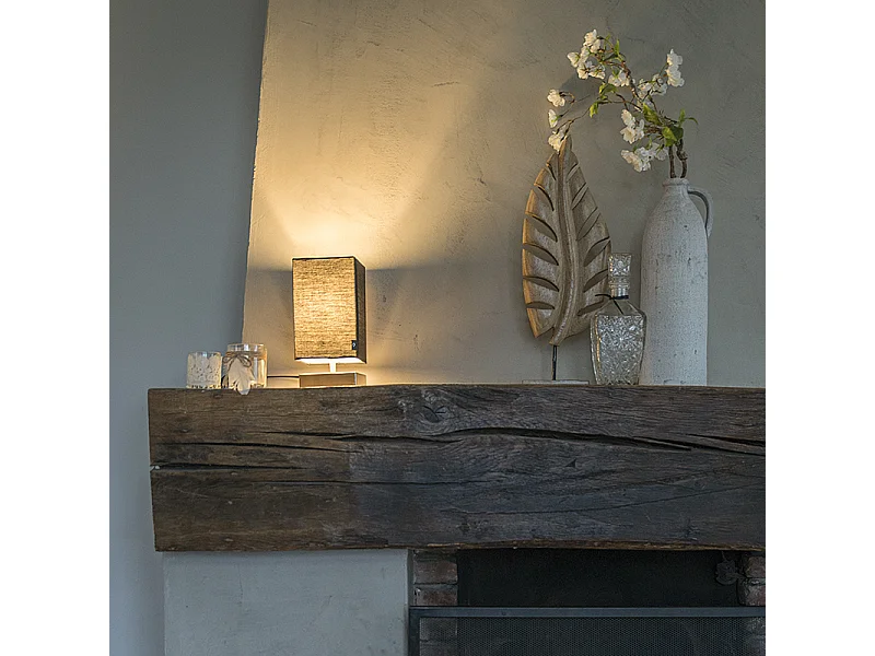 Lampe de table moderne noire avec acier - Milo