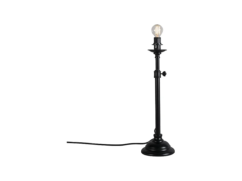 Lampe de table classique noir réglable sans abat-jour - Accia
