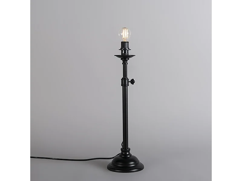 Lampe de table classique noire réglable sans abat-jour - Accia