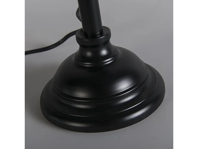 Lampe de table classique noire réglable sans abat-jour - Accia