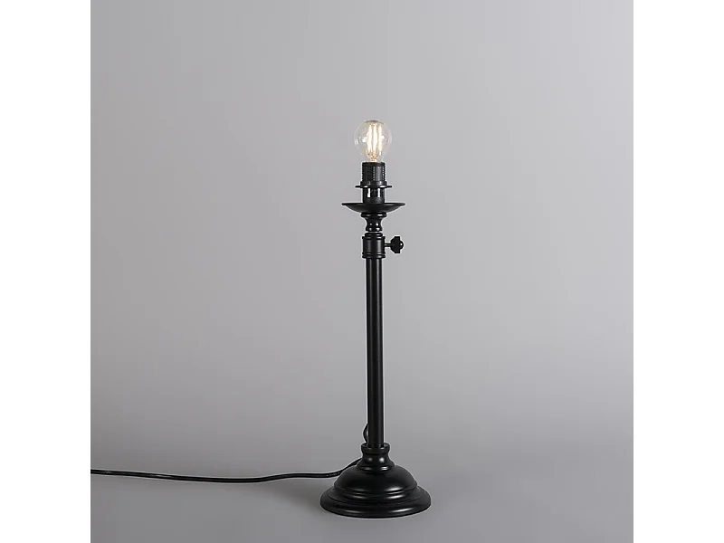 Lampe de table classique noire réglable sans abat-jour - Accia