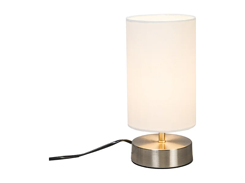Lampe de table moderne blanche ronde 12 cm dimmable - Milo 2