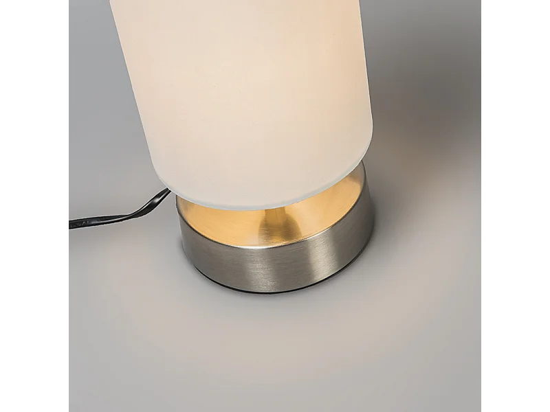 Lampe de table moderne blanche ronde 12 cm dimmable - Milo 2