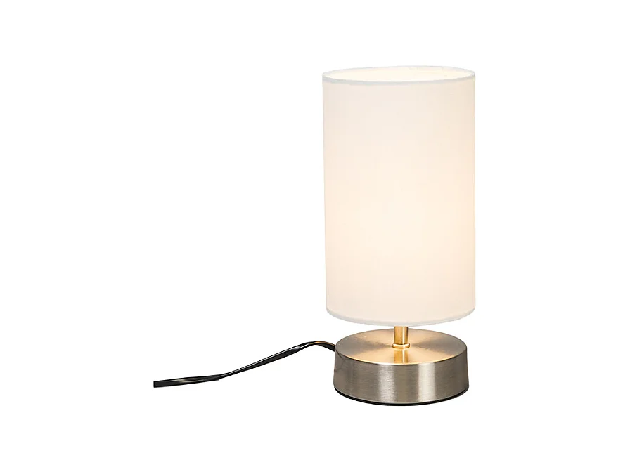 Lampe de table moderne blanche ronde 12 cm dimmable - Milo 2
