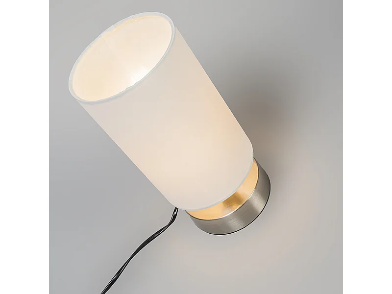 Lampe de table moderne blanche ronde 12 cm - Milo 2