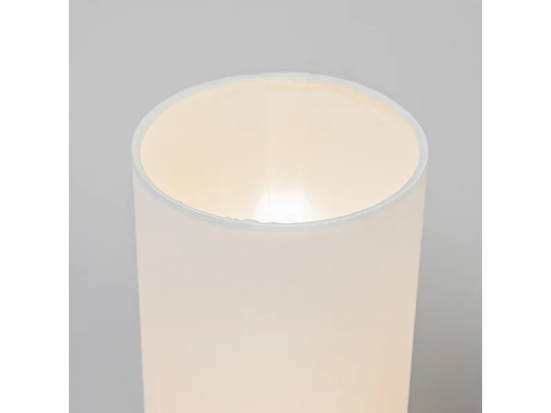 Lampe de table moderne blanche ronde 12 cm - Milo 2
