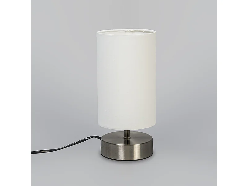 Lampe de table moderne blanche ronde 12 cm - Milo 2