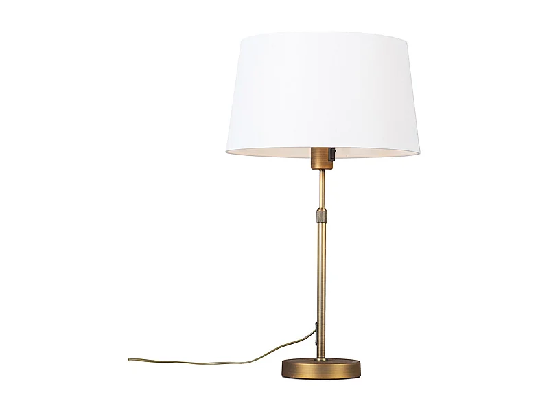 Lampe de table bronze avec abat-jour blanc 35 cm réglable - Parte