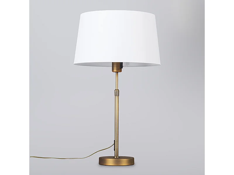 Lampe de table bronze avec abat-jour blanc 35 cm réglable - Parte