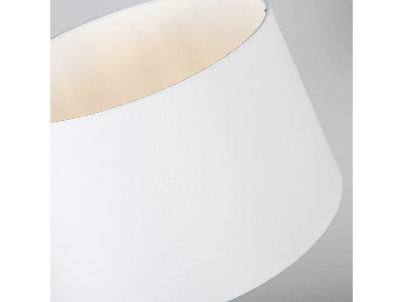 Lampe de table bronze avec abat-jour blanc 35 cm réglable - Parte