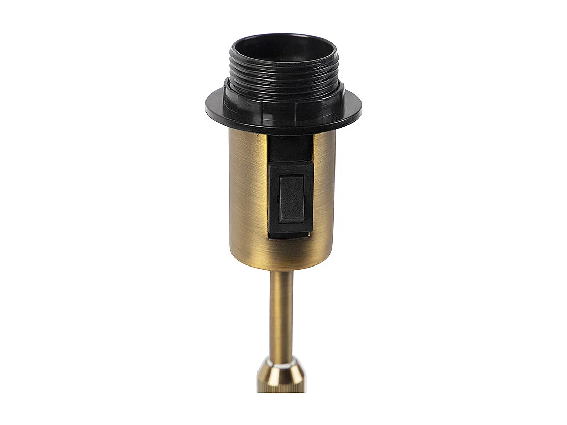 Lampe de table en bronze avec abat-jour en lin blanc 35 cm - Parte
