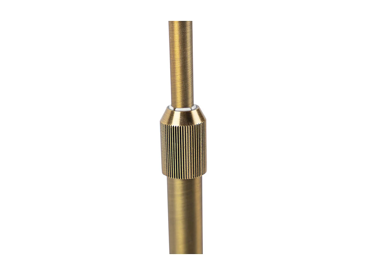 Lampe de table en bronze avec abat-jour en lin blanc 35 cm - Parte
