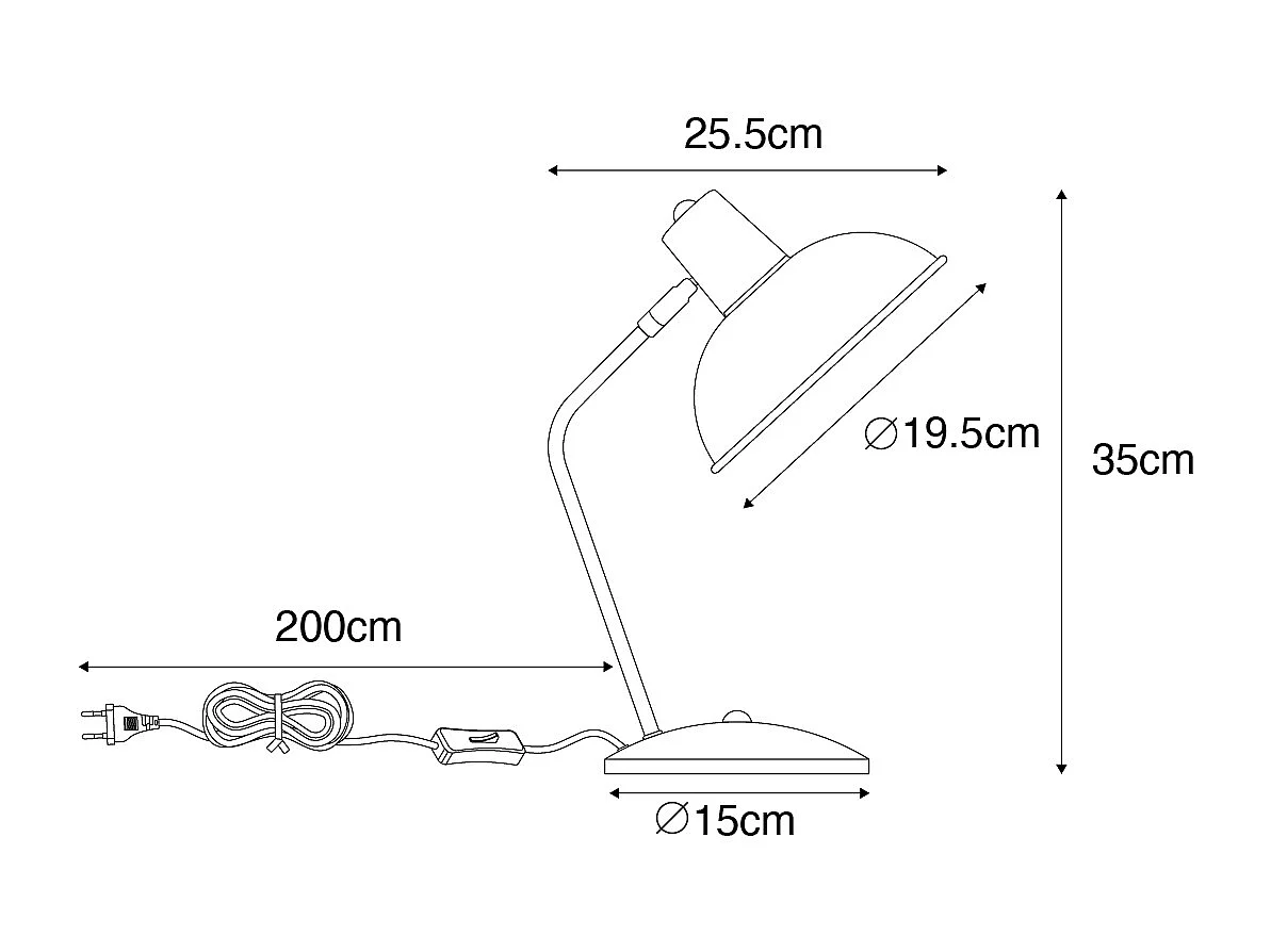 Lampe de table rétro beige - Milou