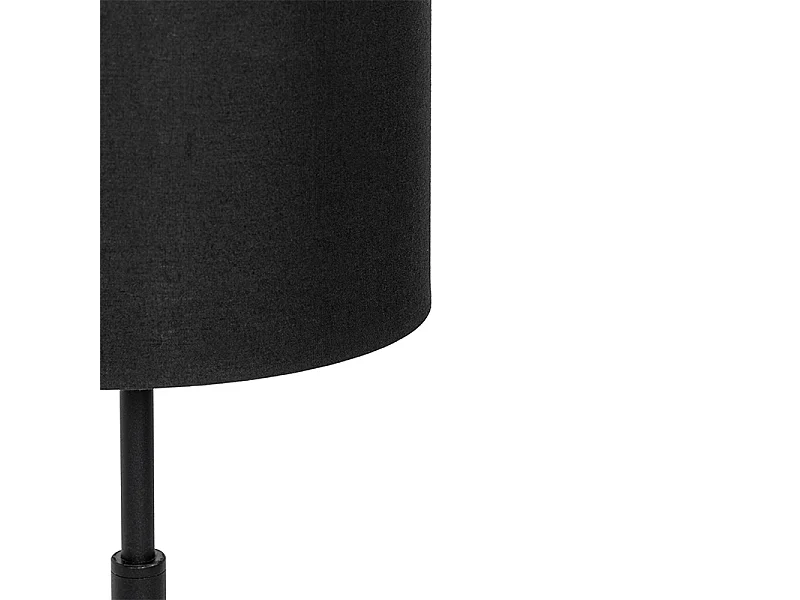 Lampe de table moderne abat-jour en tissu noir avec or - VT 1