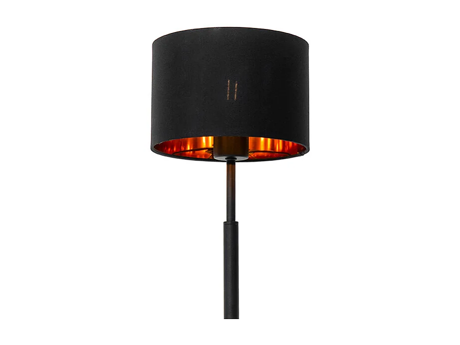 Lampe de table moderne abat-jour en tissu noir avec or - VT 1
