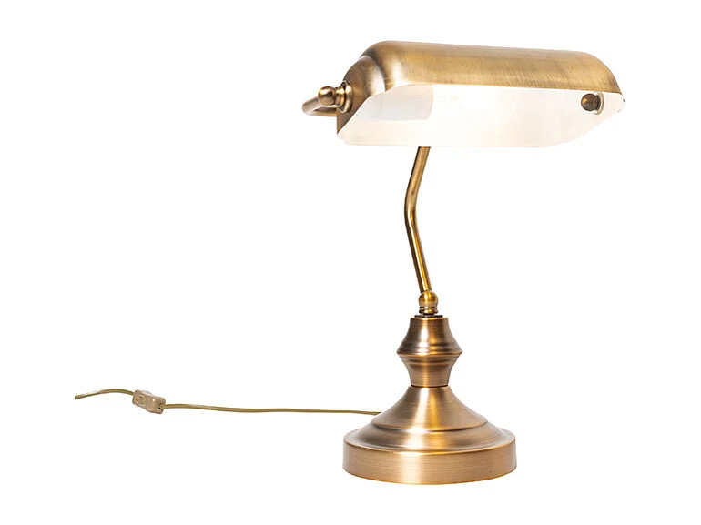 Lampe de table/lampe de notaire classique bronze - Banquier