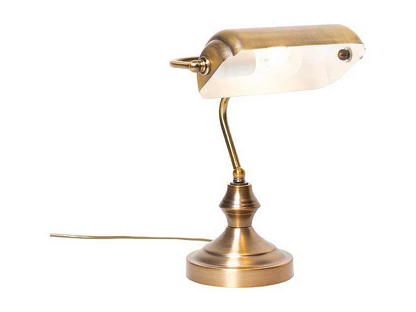 Lampe de table classique / Lampe de notaire en bronze - Banker