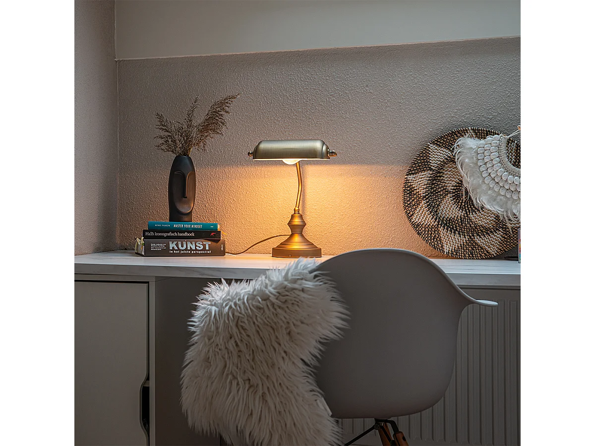 Lampe de table classique / Lampe de notaire en bronze - Banker