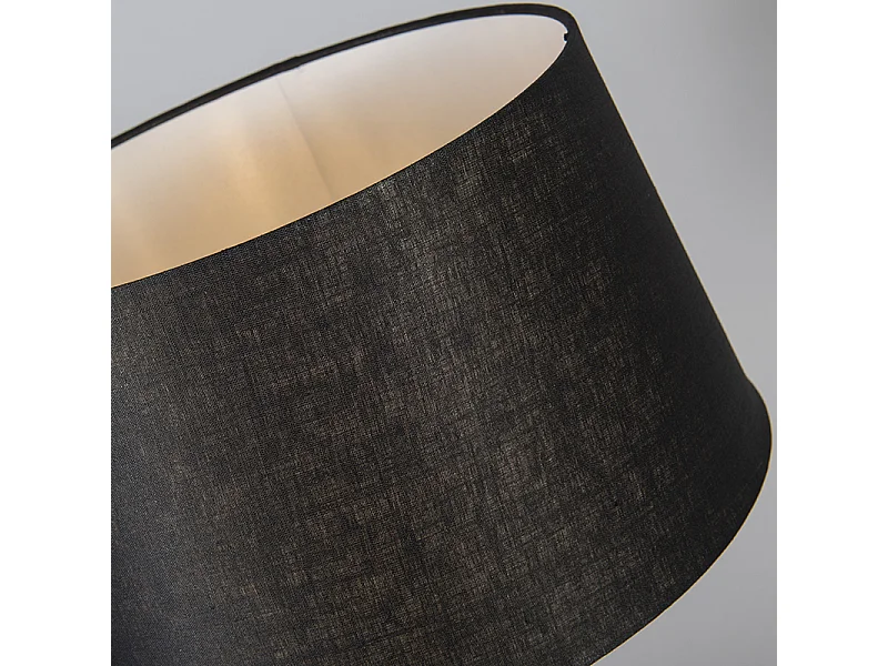 Lampe de table en cuivre avec abat-jour noir 35 cm réglable - Parte