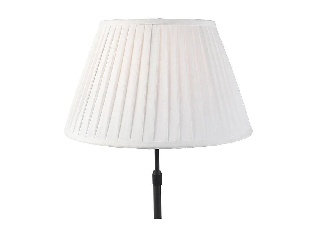 Lampe de table noire avec abat-jour plissé crème 35 cm réglable - Parte