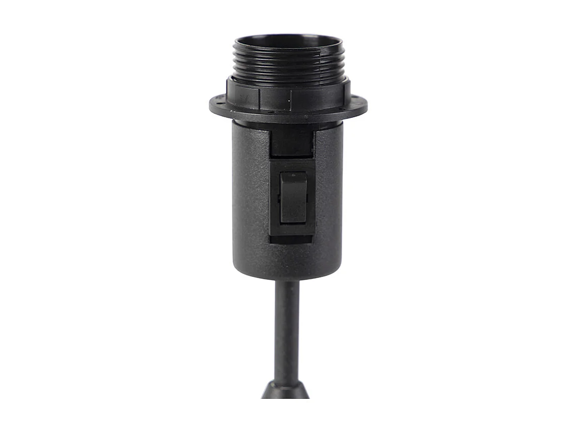 Lampe de table noire avec abat-jour plissé crème 35 cm réglable - Parte