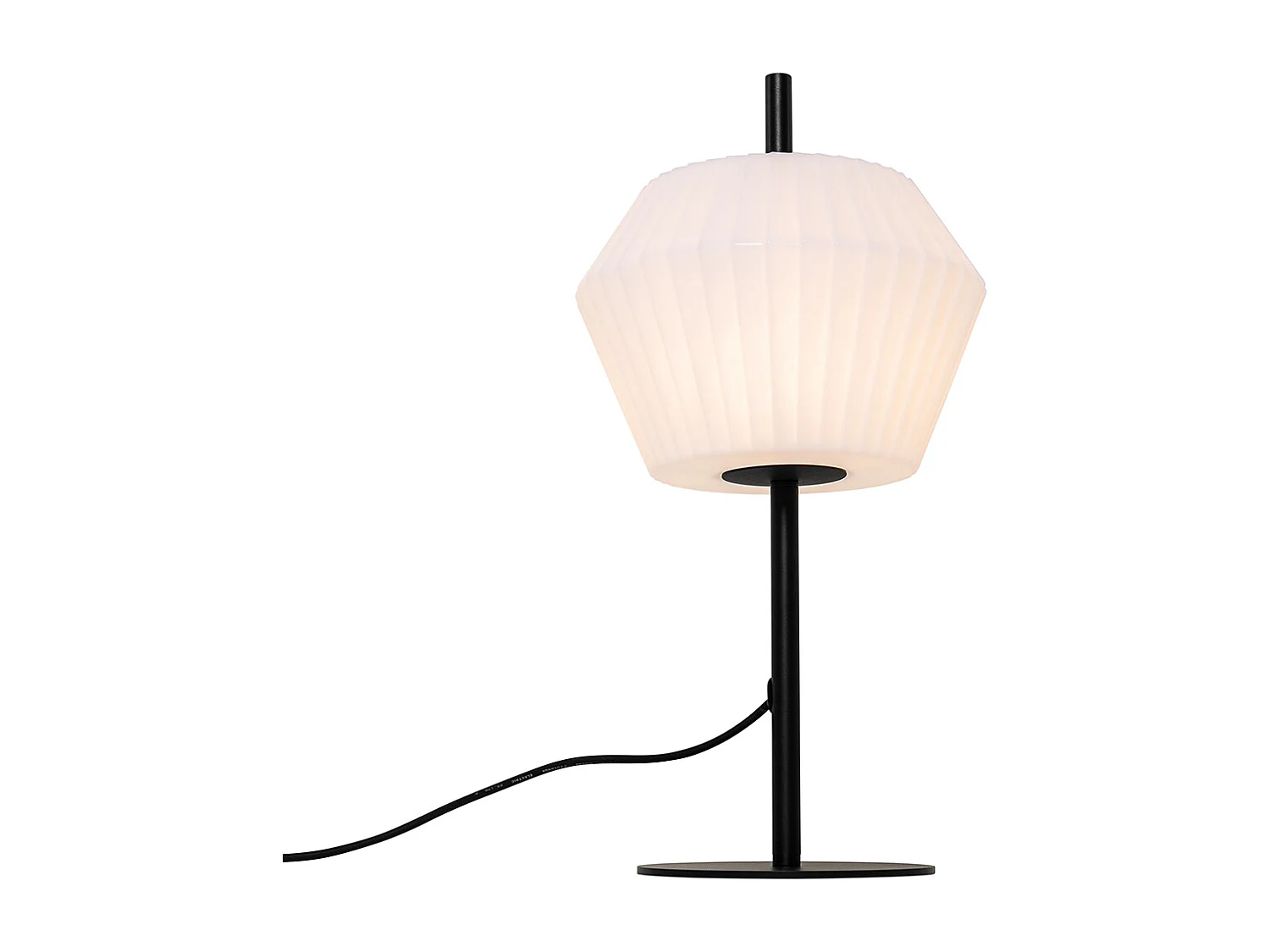Lampe de table d'extérieur noire avec abat-jour blanc IP44 - Robbert