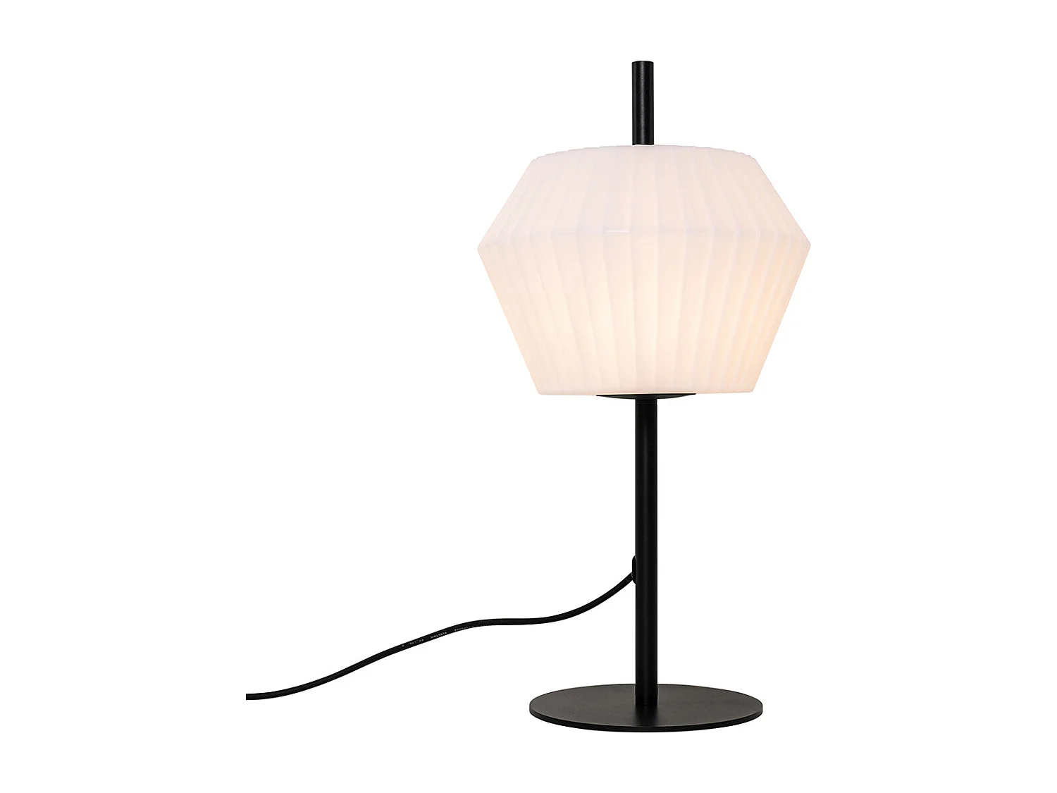 Lampe de table d'extérieur noire avec abat-jour blanc IP44 - Robbert