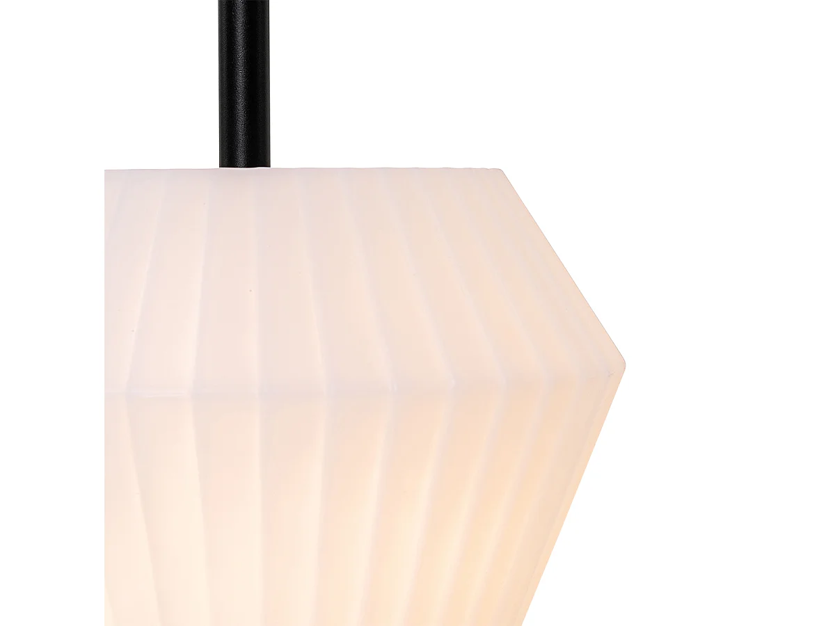 Lampe de table d'extérieur moderne noire avec abat-jour blanc IP44 - Robbert