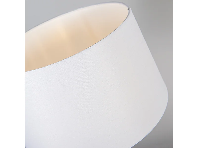 Lampe de table en cuivre avec abat-jour blanc 35 cm réglable - Parte
