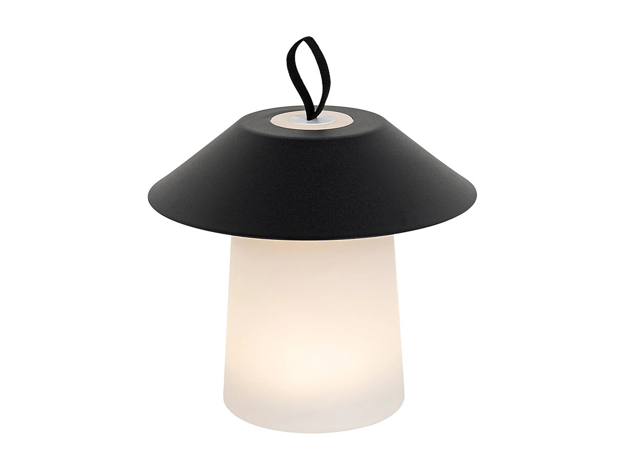 Lampe de table noire avec LED intégrée à 3 niveaux de luminosité, rechargeable - Ivan