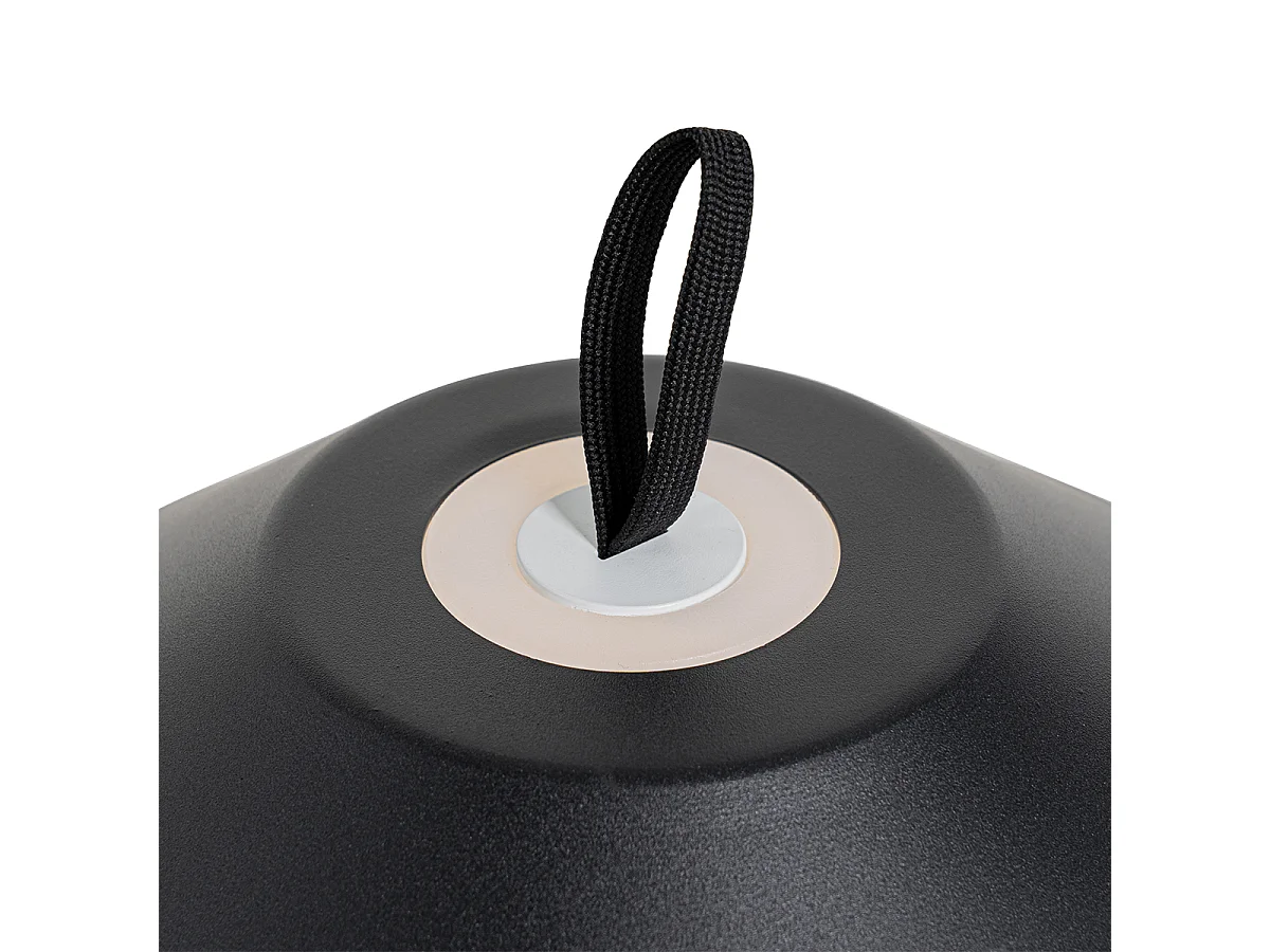 Lampe de table noire avec LED intégrée à 3 niveaux de luminosité, rechargeable - Ivan