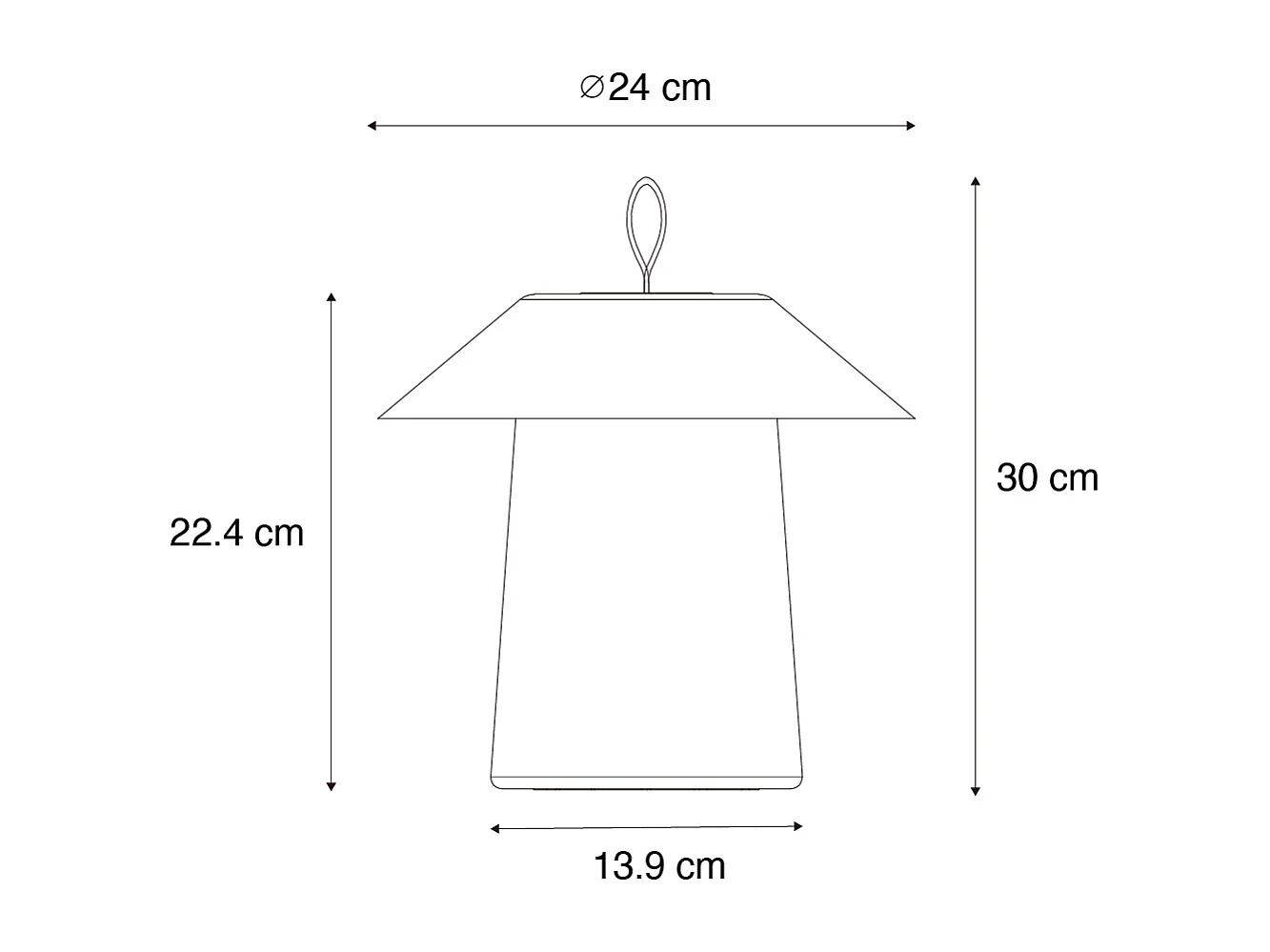Lampe de table noire avec LED intégrée à 3 niveaux de luminosité, rechargeable - Ivan