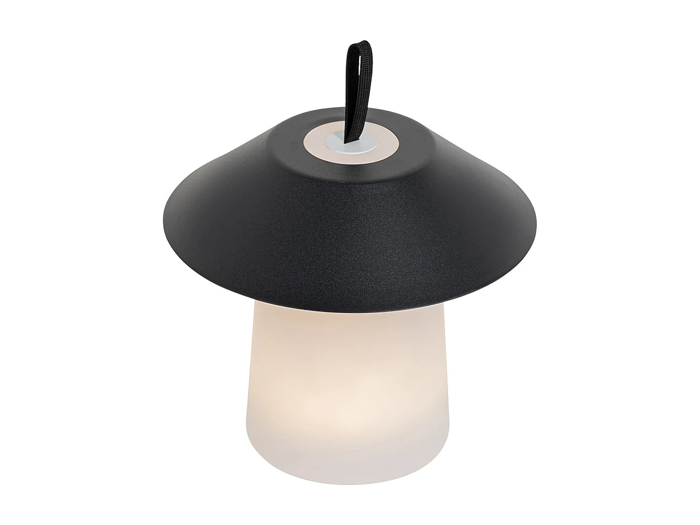 Lampe de table noire avec LED intégrée à 3 niveaux de luminosité, rechargeable - Ivan
