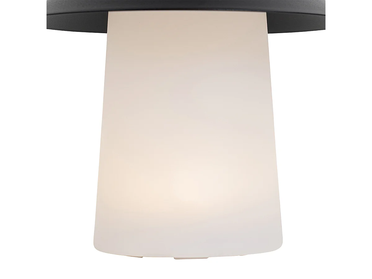 Lampe de table noire avec LED intégrée à 3 niveaux de luminosité, rechargeable - Ivan