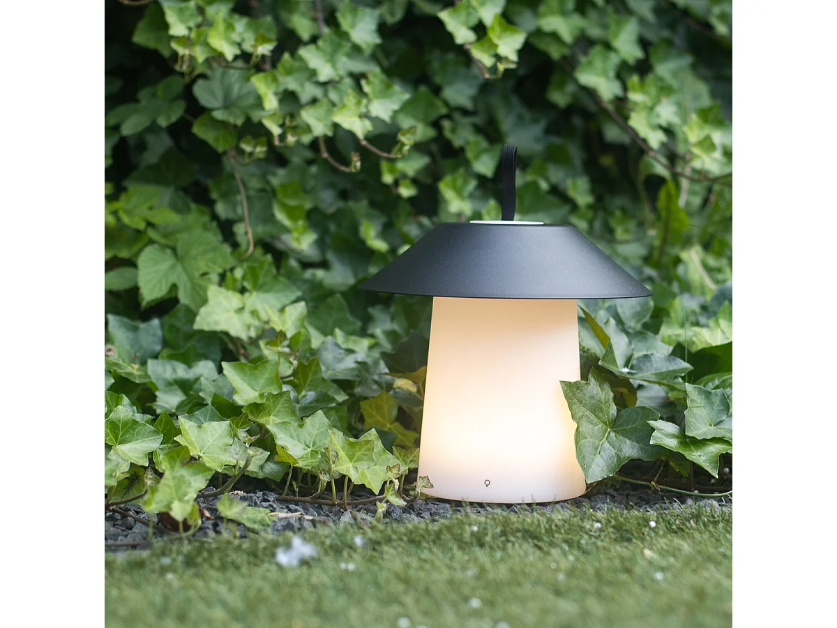 Lampe de table noire avec LED intégrée à 3 niveaux de luminosité, rechargeable - Ivan