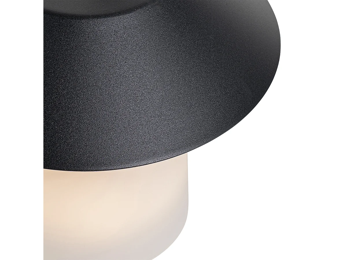 Lampe de table noire avec LED intégrée à 3 niveaux de luminosité, rechargeable - Ivan