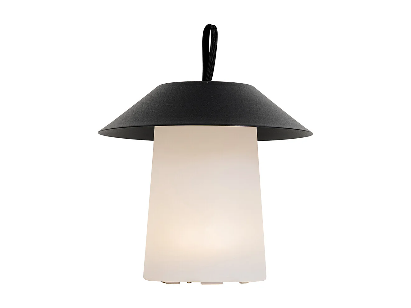 Lampe de table noire avec LED intégrée à 3 niveaux de luminosité, rechargeable - Ivan
