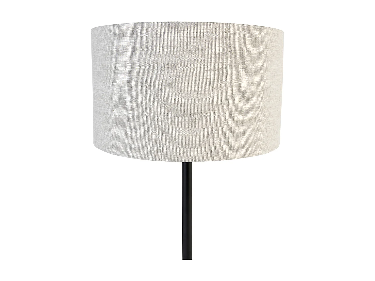 Lampe de table moderne noire avec abat-jour en lin gris clair 35 cm - Simplo