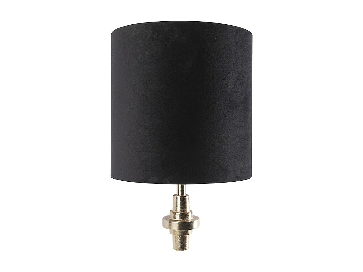 Lampe de table Art Déco abat-jour velours doré noir 40 cm - Diverso